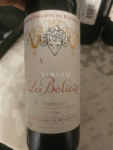 Bordeaux Baron Philippe de Rothschild La Bélière 1996