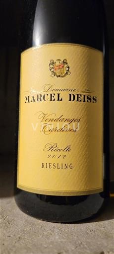 Alsace Vendanges Tardives Domaine Marcel Deiss Vendanges Tardives 2012