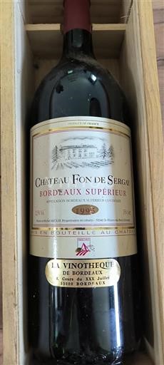 Bordeaux Bordeaux supérieur Château Fon de Sergay 1995