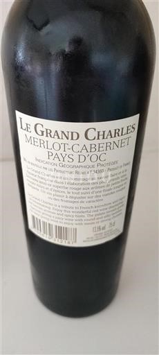 Languedoc og Roussillon Pays d'Oc Le Grand Charles Merlot-Cabernet 2016