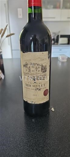 Vin Rouge sec Château Michelet 2011 France Bordeaux Lussac-saint-émilion AOC