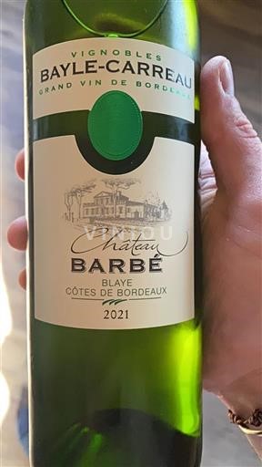 Bordeaux Blaye-Côtes-de-Bordeaux Château Barbé 2021
