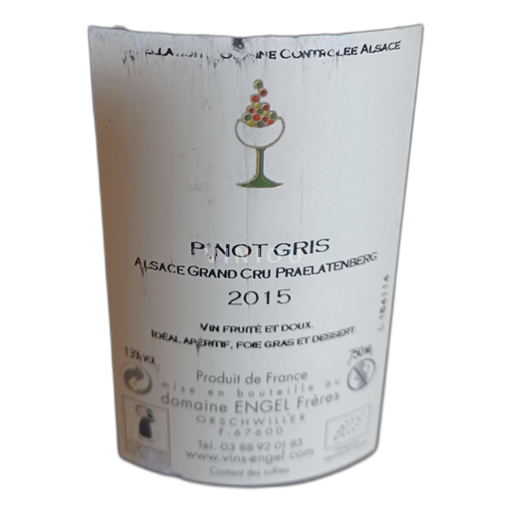 Vin Blanc sec Praelatenberg Engel 2015 France Alsace Pinot gris AOC