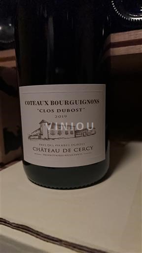 Burgundi Burgundin rinteet Château Cercy Clos Dubost 2019