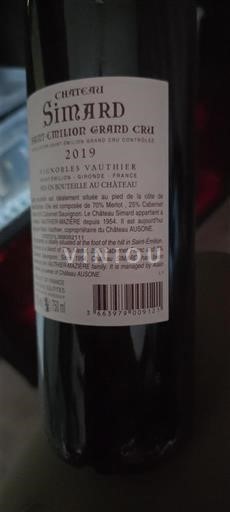 Bordeaux Saint-Émilion Grand Cru Grand Cru Château Simard 2019