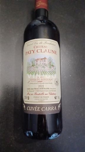 Burdeos Blaye-Côtes de Burdeos Château Paty Claune Carra 2022