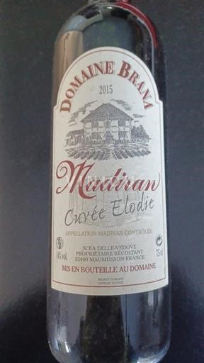 Sud-Ouest Madiran Domaine Brana Elodie 2015