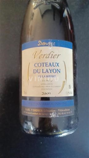 Dolina Loare Coteaux-du-Layon Domaine Verdier 2009