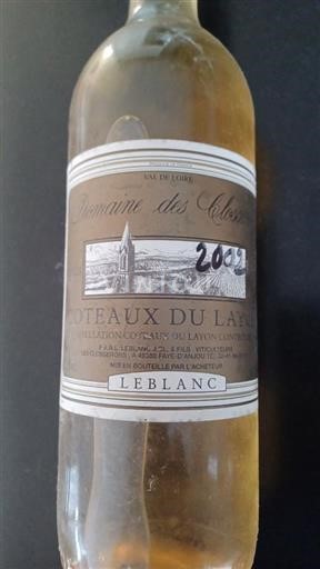 Loire Valley Coteaux-du-Layon Domaine Des Closserons 2002