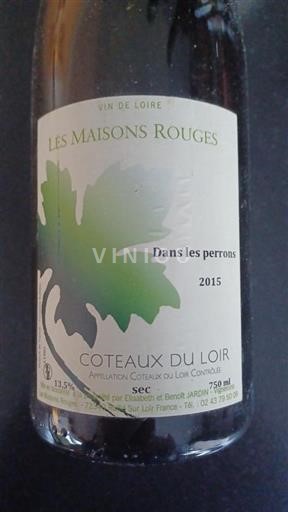 Loirevallei Coteaux du Loir Les Maisons Rouges Dans les perrons 2015
