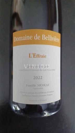 Loiretal Coteaux-du-Loir Domaine Bellivière L'Effraie 2022
