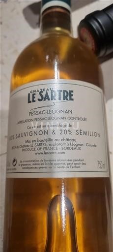 Bordéus Pessac-Léognan Château Le Sartre 2009