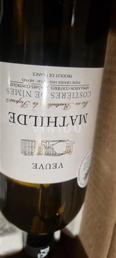 Vin Blanc sec Veuve Mathilde Château Pazac 2024 France Vallée du Rhône Costières-de-nîmes AOC