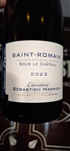 Burgundy Saint-Romain Domaine Sébastien Magnien Sous le Château 2023