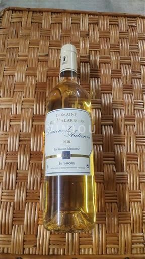 Sudoeste Jurançon Domaine Malarrode Douceur d'Automne 2018