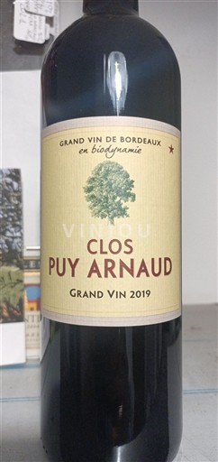 Bordeaux Castillon Côtes de Bordeaux Clos Puy Arnaud Grand Vin 2019