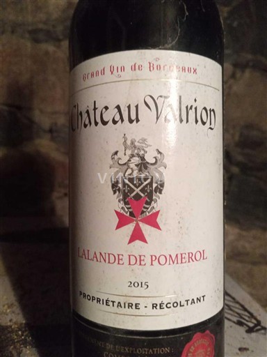 Burdeos Lalande-de-Pomerol Château Valrion 2015