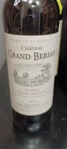 Bordéus Lussac-Saint-Émilion Château Grand Bersan 2018
