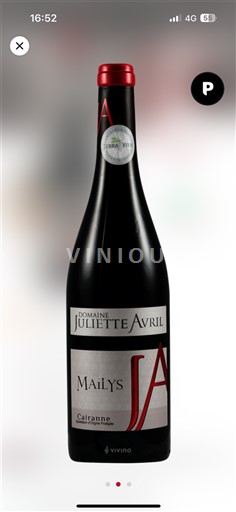 Rhônetal Cairanne Domaine Juliette Avril Maïlys 2018