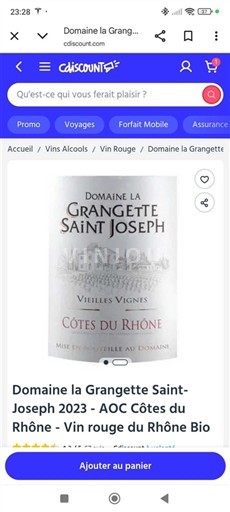 Rhônen laakso Côtes-du-rhône Domaine La Grangette Saint Joseph Vieilles Vignes 2023