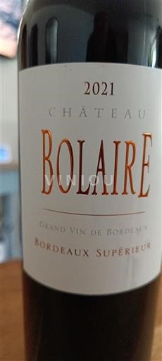 Bordeaux Bordeaux supérieur Château Bolaire 2021