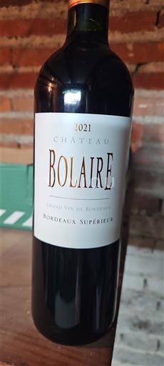 Bordeaux Bordeaux Supérieur Château Bolaire 2021