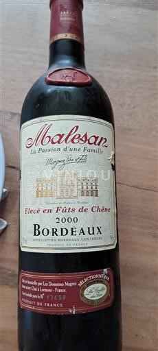 Burdeos Bordeaux Malesan 2000