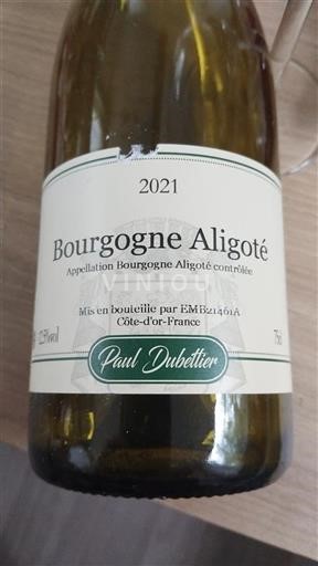 Burgundija Bourgogne Aligoté Paul Dubettier 2021