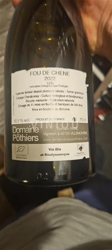 Alpen und Rhônetal Urfé Domaine Des Pothiers Fou de Chêne 2022
