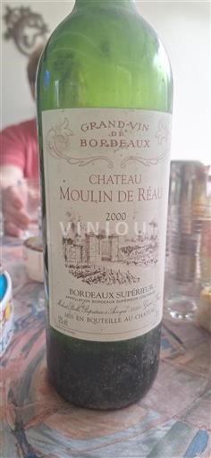 Vin Rouge sec Château Moulin de Reau 2000 France Bordeaux Bordeaux supérieur AOC