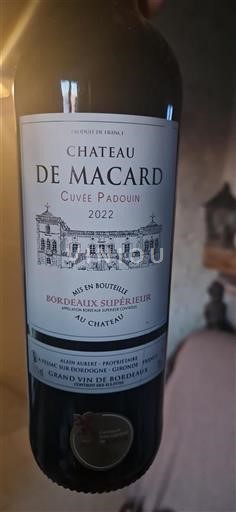 Bordeaux Bordeaux superiore Château Macard Padouin 2022