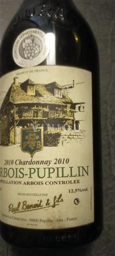 Jura Arbois Paul Benoit & fils Chardonnay 2010