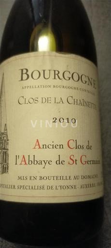 Borgoña Ancien Clos de l'Abbaye de St Germain Clos de la Chaînette 2010