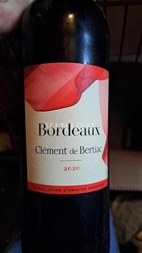 Bordeaux Clément de Bertiac 2020