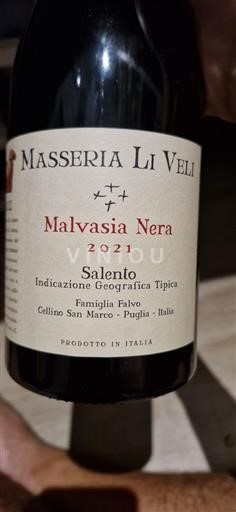Apulia Alezio Masseria Li Veli Malvasia Nera 2021