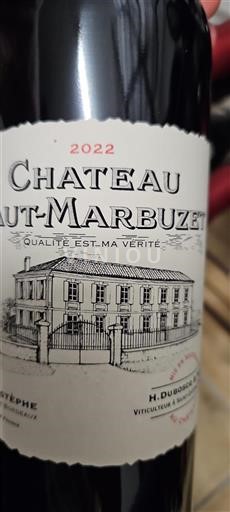 Bordéus Saint-Estèphe Cru Bourgeois Château Haut-Marbuzet 2022