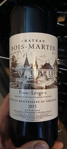 Bordeaux Pessac-Léognan Château Bois-Martin 2015