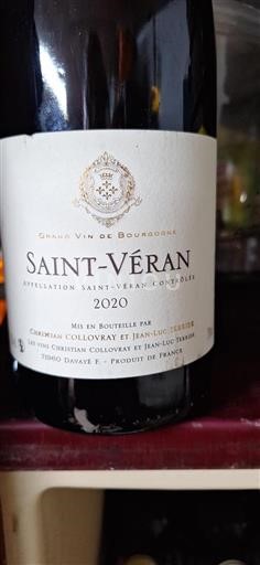 Burgundy Saint-Véran Christian Collovray et Jean-Luc Terrier 2020