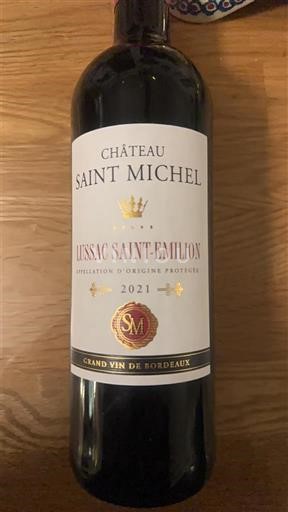 Vin Rouge sec Château Saint Michel 2021 France Bordeaux Lussac-saint-émilion AOC