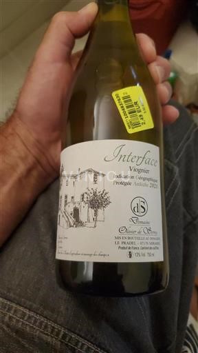 Vin Blanc sec Interface Domaine Olivier de Serres 2021 France Alpes et pays Rhodaniens Ardèche IGP