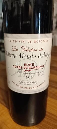 Burdeos Blaye-Côtes de Burdeos Château Moulin Anglade La Sélection 2012