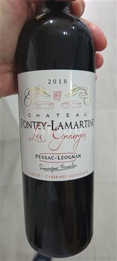 Bordéus Pessac-Léognan Château Pontey-Lamartine Les Granges 2018