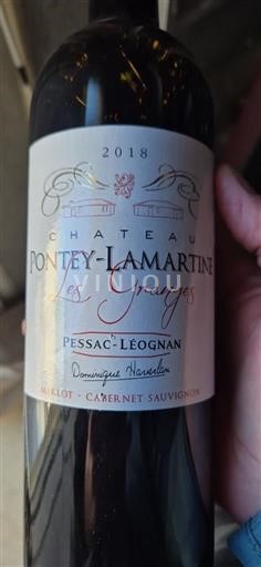 Bordeaux Pessac-Léognan Château Pontey-Lamartine Les Granges 2018
