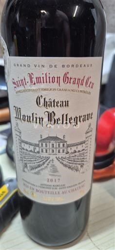 Burdeos Saint-Émilion Gran Cru Grand Cru Château Moulin Bellegrave 2017