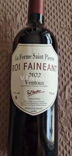 Rhône Valley Ventoux La Ferme Saint Pierre Roi Fainéant 2022