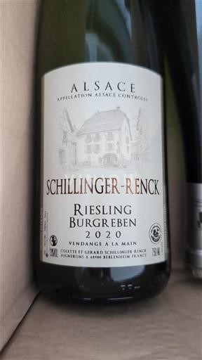 Alsace Grand Cru Schillinger-Renck Riesling Burgreben 2020