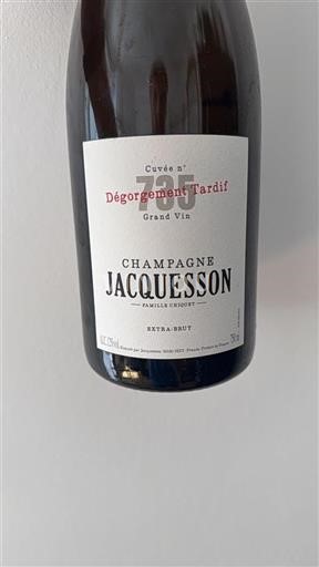 Champaña Champán Jacquesson n° 735 Dégorgement Tardif 2007