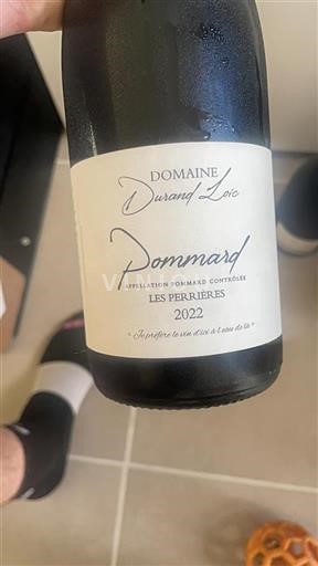 Borgoña Pommard Durand Loïc Les Perrières 2022