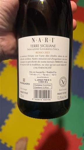 Sicilia No especificado Firriato Nari 2023