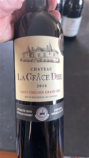 Burdeos Saint-Émilion Gran Cru Grand Cru Château La Grâce Dieu 2016